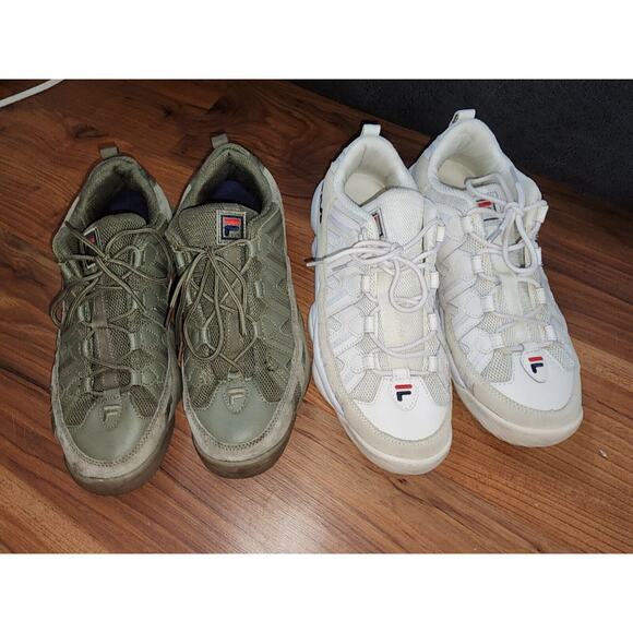 Fila Spaghetti Lows Olive-Green White Sneakers/Shoes Men's Size: 13 (A292) - Picture 1 of 13